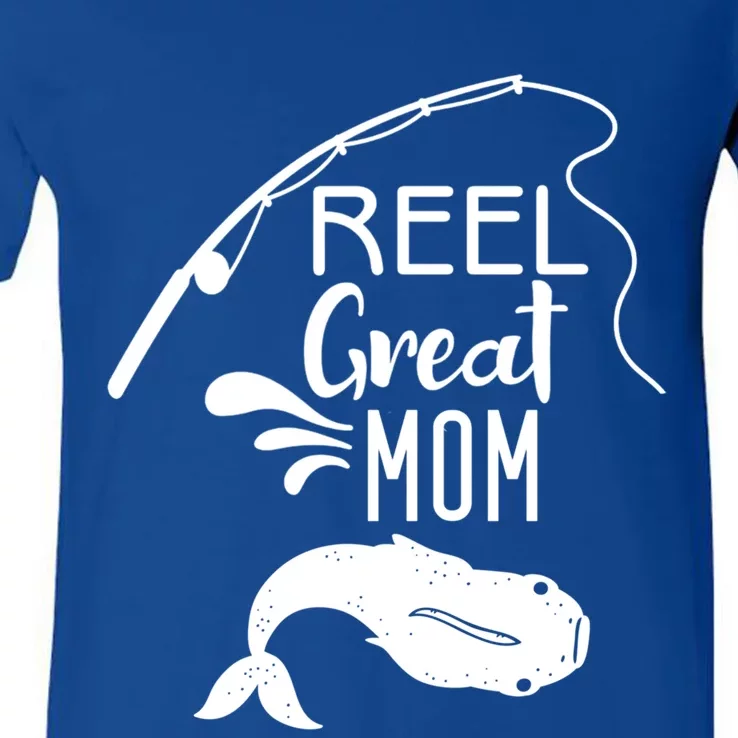 Reel Great Mom Fishing Gift V-Neck T-Shirt