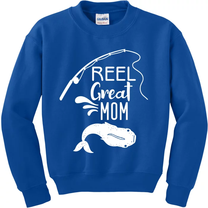 Reel Great Mom Fishing Gift Kids Sweatshirt