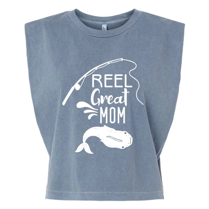 Reel Great Mom Fishing Gift Garment-Dyed Women's Muscle Tee