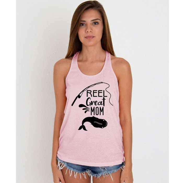 Reel Great Mom Fishing Gift Women's Knotted Racerback Tank