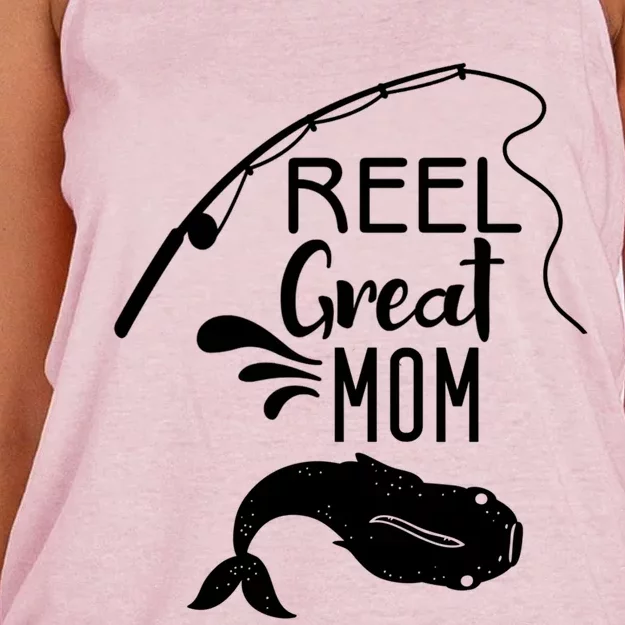 Reel Great Mom Fishing Gift Women's Knotted Racerback Tank