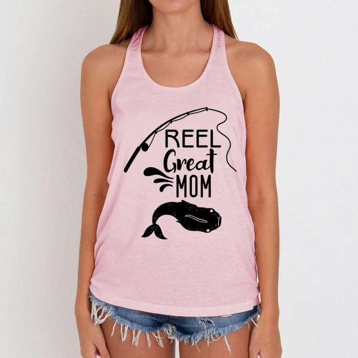 Reel Great Mom Fishing Gift Women's Knotted Racerback Tank