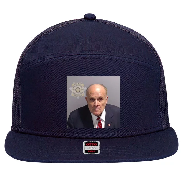 Rudy Giuliani Mugshot 7 Panel Mesh Trucker Snapback Hat