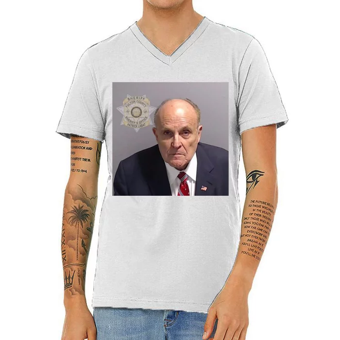 Rudy Giuliani Mugshot V-Neck T-Shirt