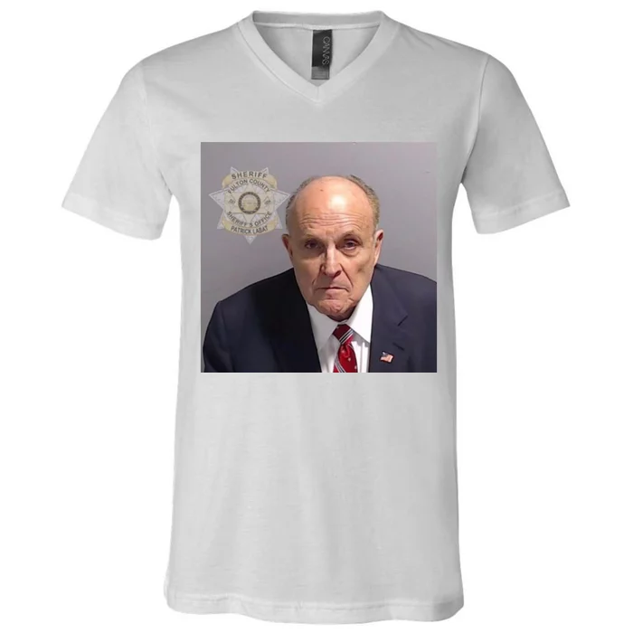 Rudy Giuliani Mugshot V-Neck T-Shirt