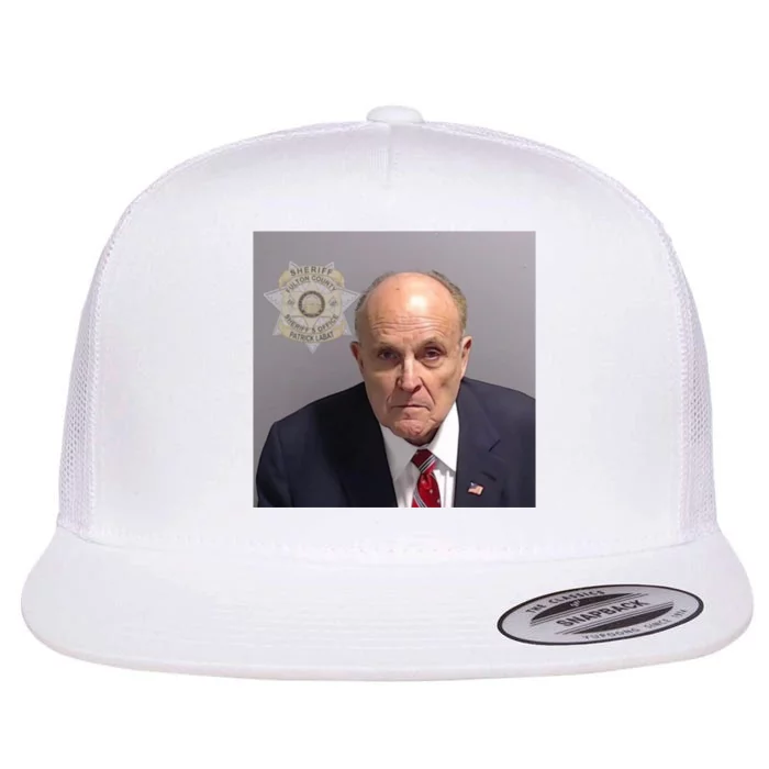 Rudy Giuliani Mugshot Flat Bill Trucker Hat