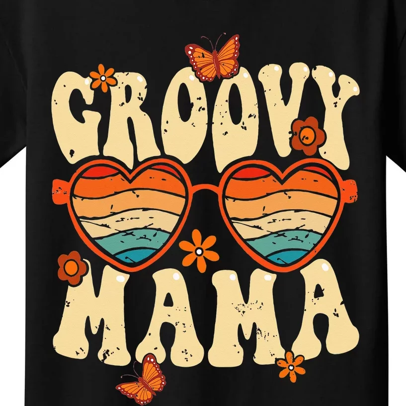 Retro Groovy Mama 70s Aesthetic 1970's Mother's Day Kids T-Shirt