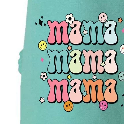 Retro Groovy Mama Matching Family Mother's Day Party Doggie 3-End Fleece Hoodie