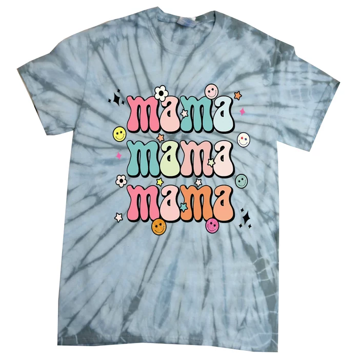 Retro Groovy Mama Matching Family Mother's Day Party Tie-Dye T-Shirt