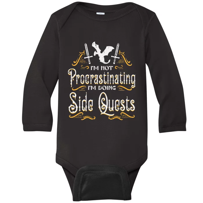 Rpg Gamer Not Procrastinating Side Quest Baby Long Sleeve Bodysuit