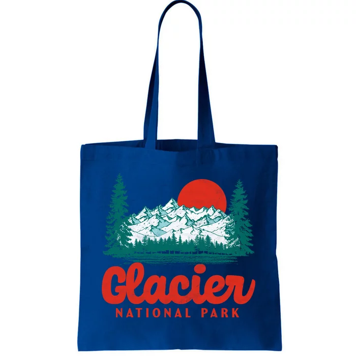 Retro Glacier National Park 80S Mountain Cool Gift Tote Bag