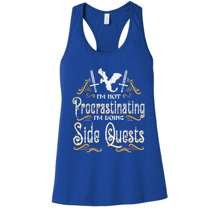 Rpg Gamer Not Procrastinating Side Quest Women's Racerback Tank