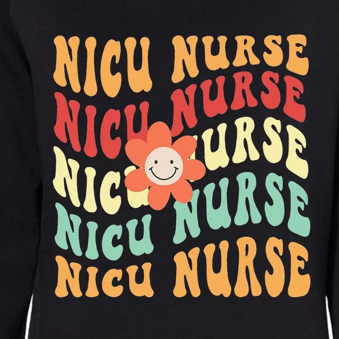 Retro Groovy NICU Nurse Womens California Wash Sweatshirt