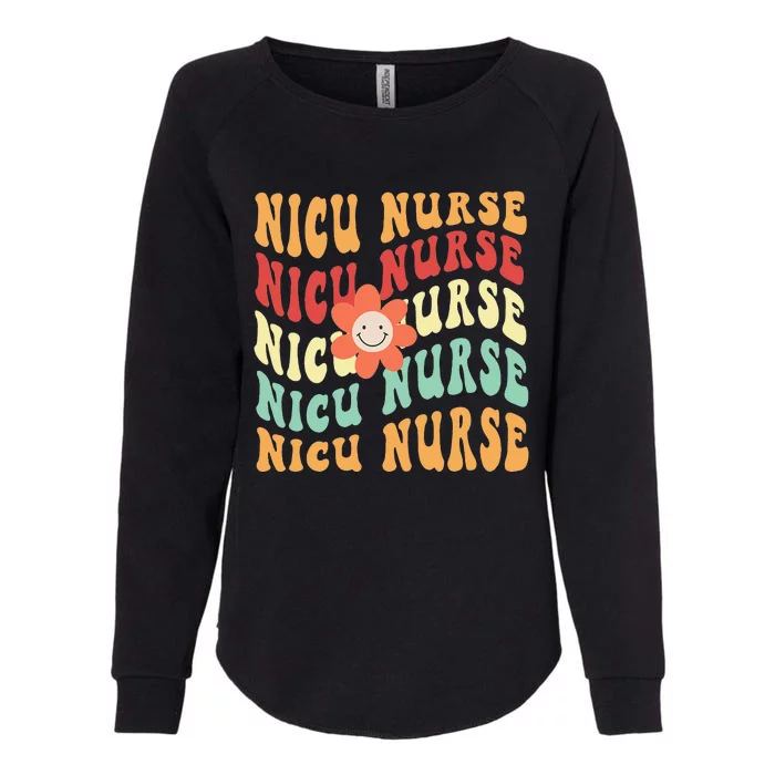 Retro Groovy NICU Nurse Womens California Wash Sweatshirt