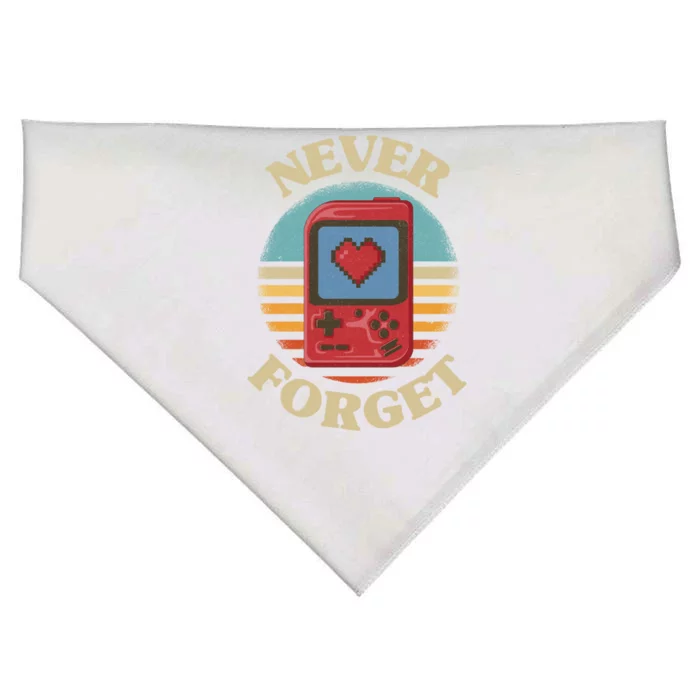 Retro Gaming Never Forget Nostalgia Vintage Great Gift USA-Made Doggie Bandana