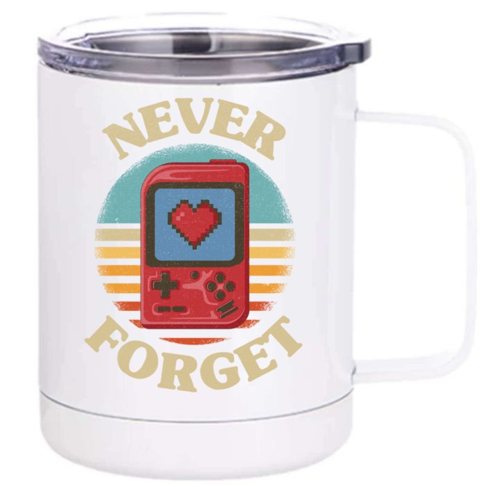 Retro Gaming Never Forget Nostalgia Vintage Great Gift Front & Back 12oz Stainless Steel Tumbler Cup