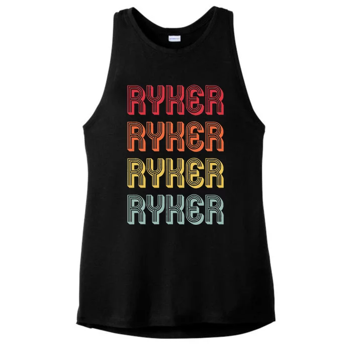 RYKER Gift Name Personalized Funny Retro Vintage Birthday Ladies Tri-Blend Wicking Tank