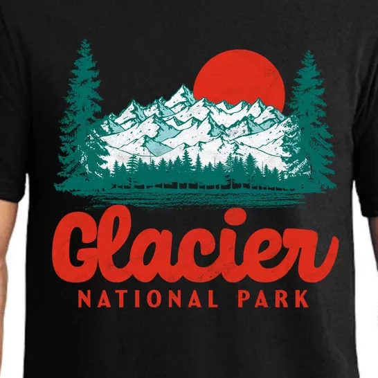 Retro Glacier National Park 80S Mountain Gift Pajama Set