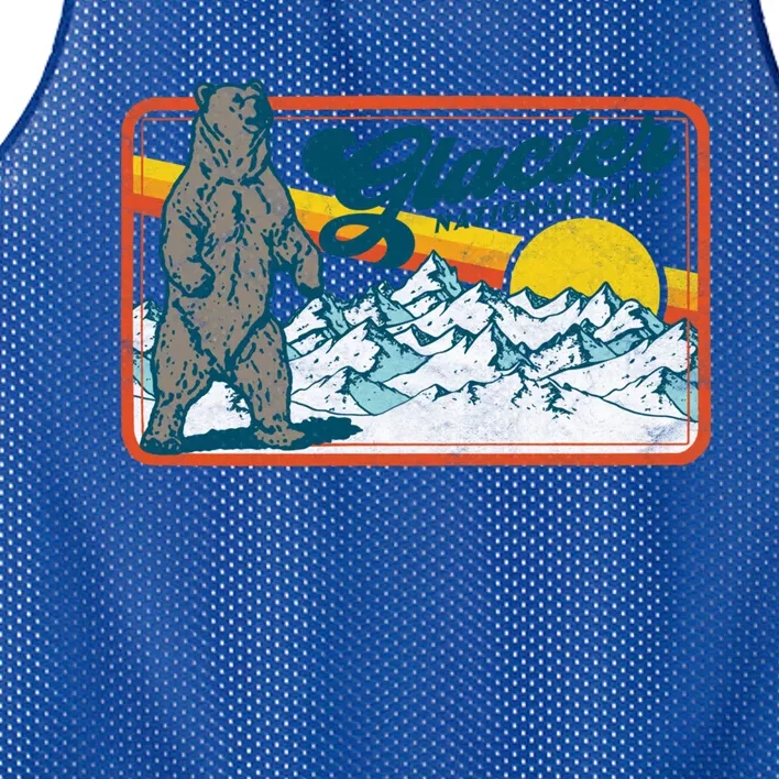 Retro Glacier National Park 80S Bear Graphic 80s Gift Mesh Reversible Basketball Jersey Tank