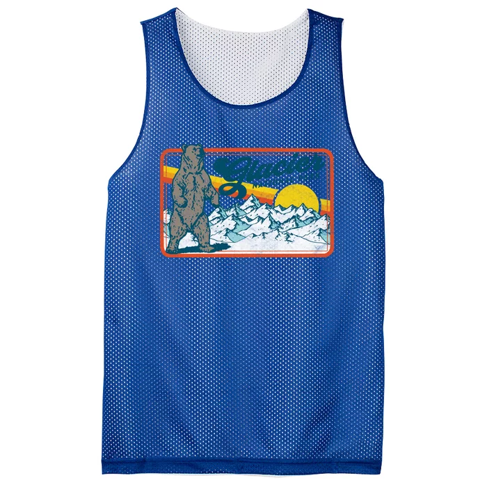 Retro Glacier National Park 80S Bear Graphic 80s Gift Mesh Reversible Basketball Jersey Tank