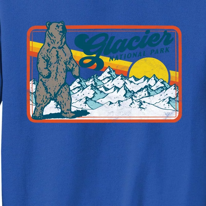 Retro Glacier National Park 80S Bear Graphic 80s Gift Tall Sweatshirt