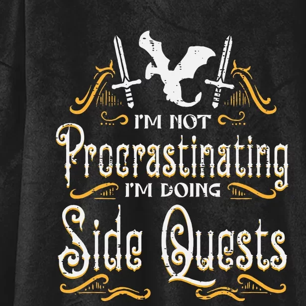 Rpg Gamer Not Procrastinating Side Quest Hooded Wearable Blanket