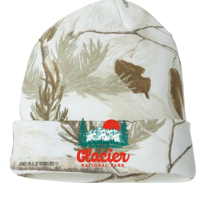 Retro Glacier National Park 80's Mountain Kati - 12in Camo Beanie