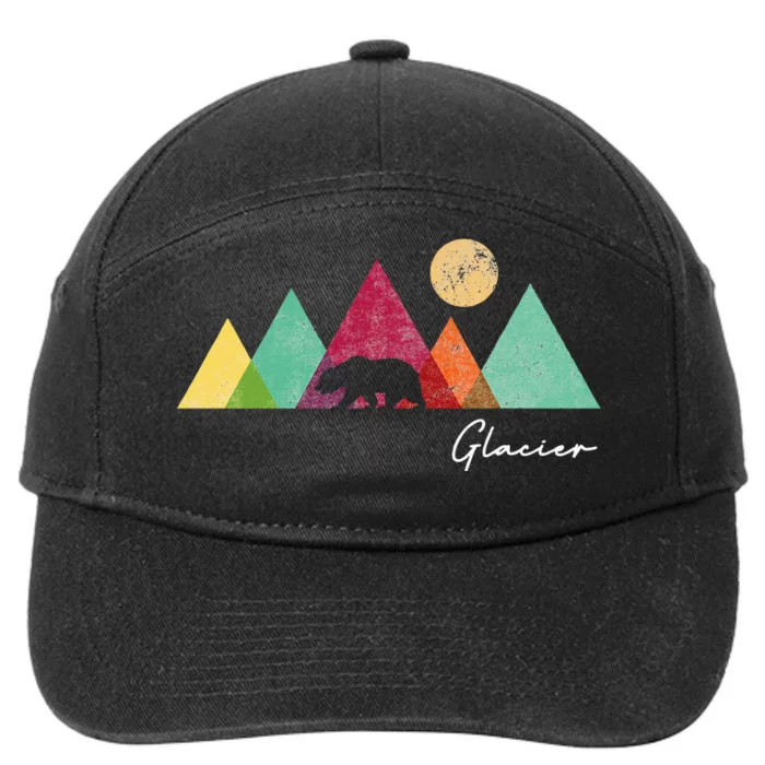 Retro Glacier National Park Montana 7-Panel Snapback Hat