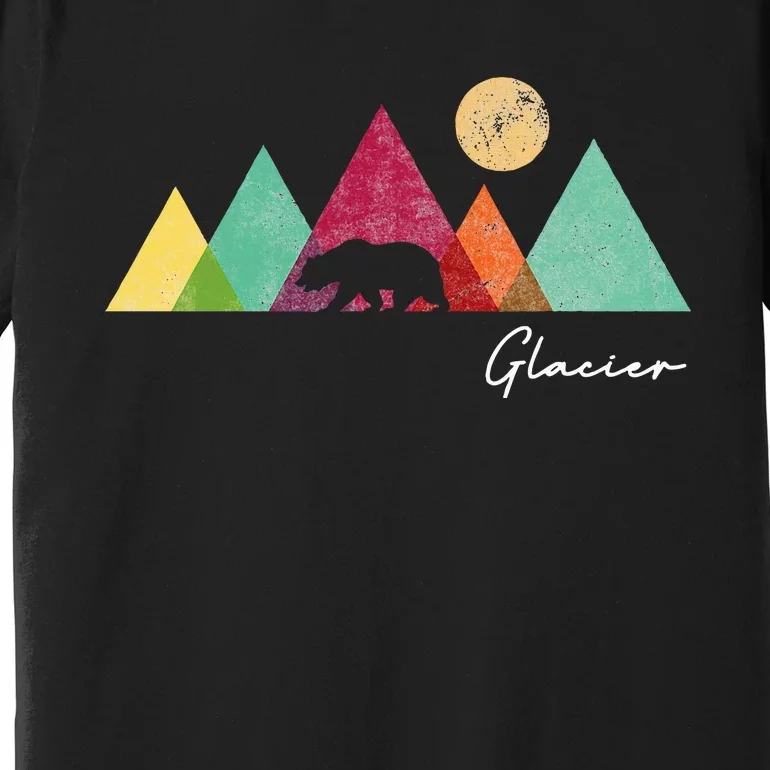 Retro Glacier National Park Montana Premium T-Shirt