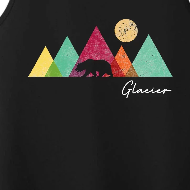 Retro Glacier National Park Montana Performance Tank