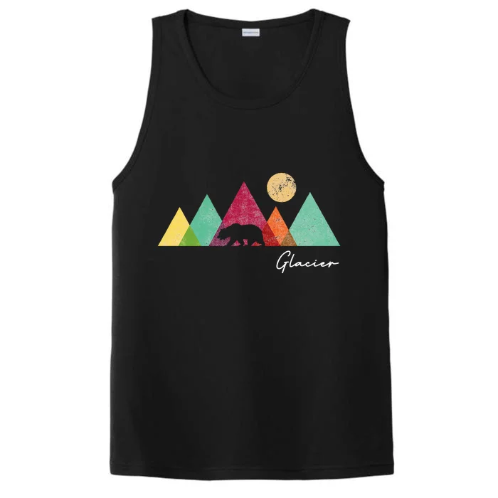 Retro Glacier National Park Montana Performance Tank