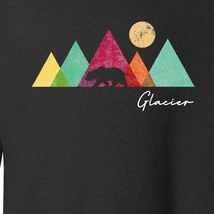 Retro Glacier National Park Montana Toddler Sweatshirt