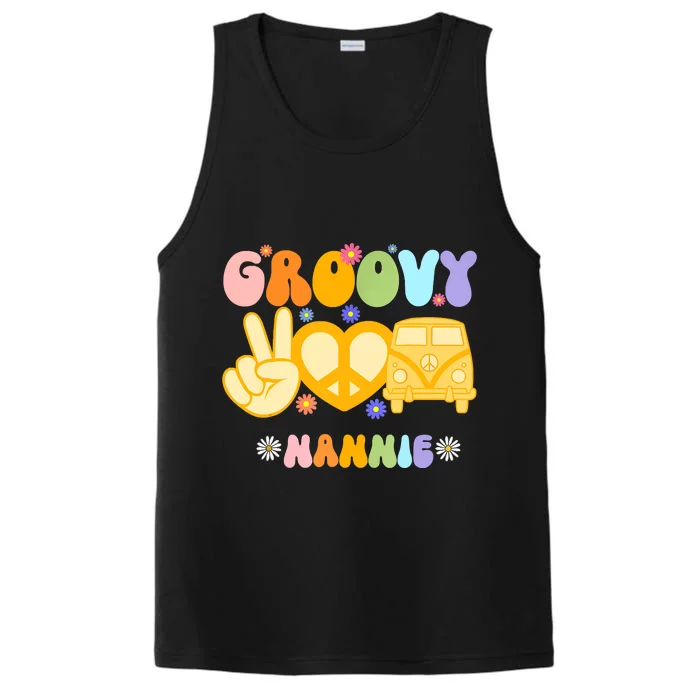 Retro Groovy Nannie Grandma Family Matching Mothers Day Performance Tank