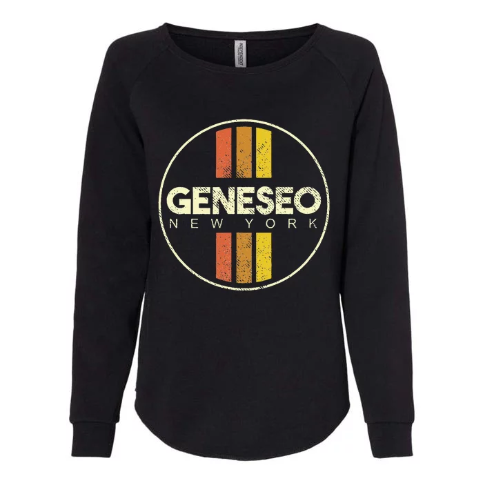 Retro Geneseo New York Womens California Wash Sweatshirt