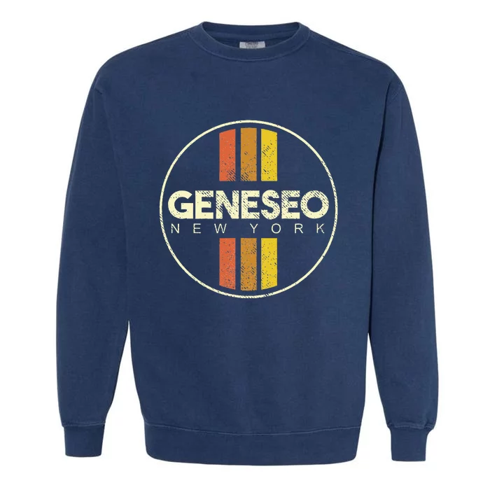 Retro Geneseo New York Garment-Dyed Sweatshirt