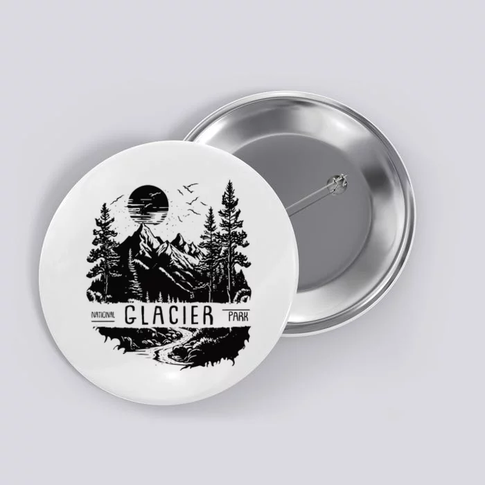 Retro Glacier National Park Us Vintage Glacier Button