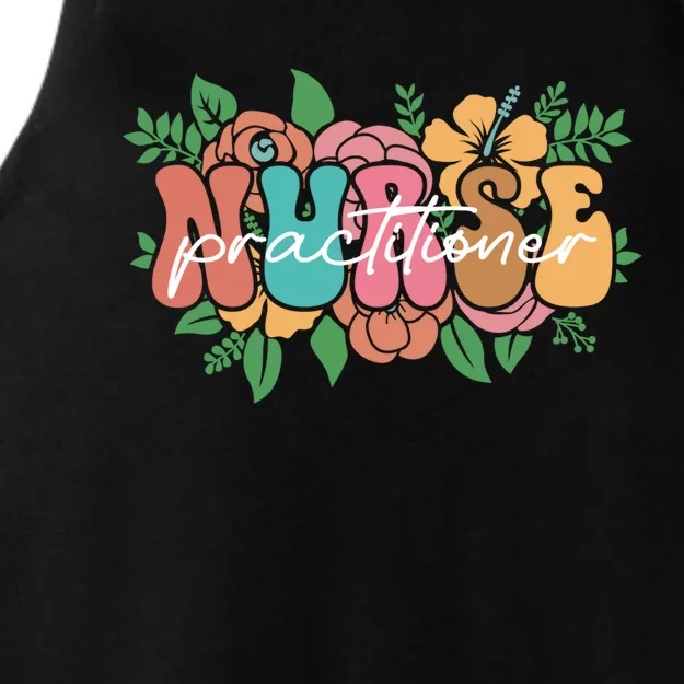 Retro Groovy Nurse Practitioner Flower Nursing Practitioner Gift Ladies Tri-Blend Wicking Tank