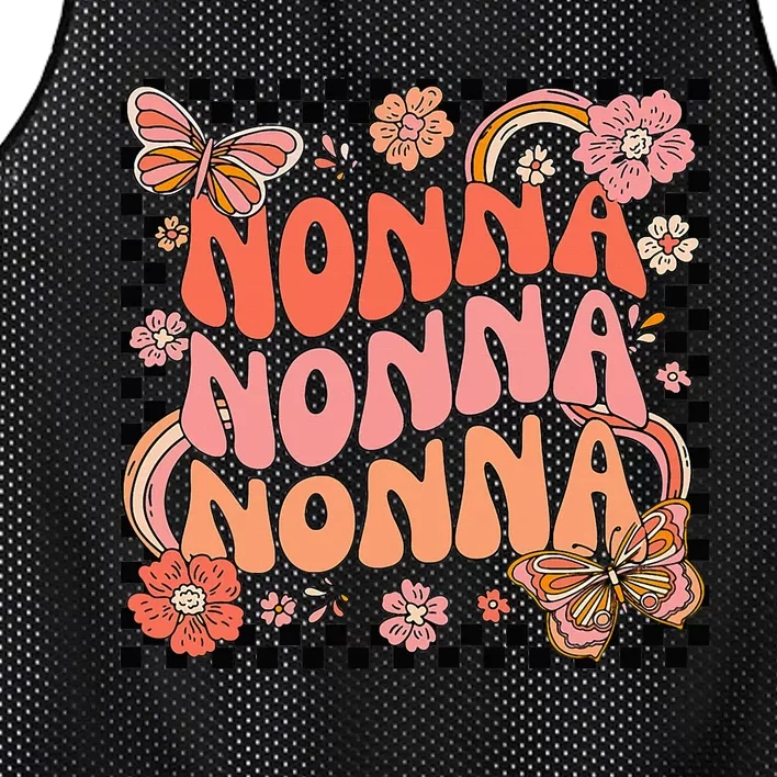 Retro Groovy Nonna Best Nonna Ever Birthday Mothers Day Mesh Reversible Basketball Jersey Tank