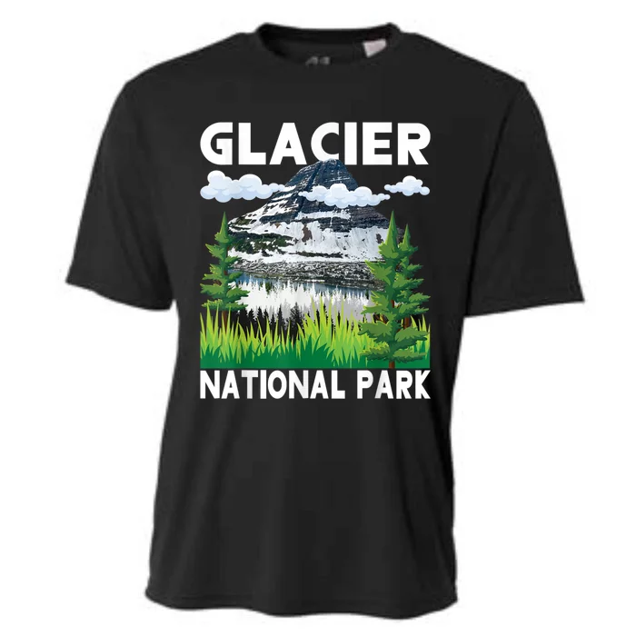 Retro Glacier National Park Hiking & Camping Lover Cooling Performance Crew T-Shirt