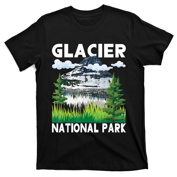 Retro Glacier National Park Hiking & Camping Lover T-Shirt