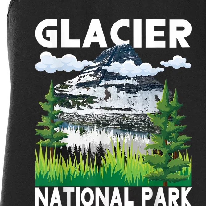 Retro Glacier National Park Hiking & Camping Lover Women's Racerback Tank