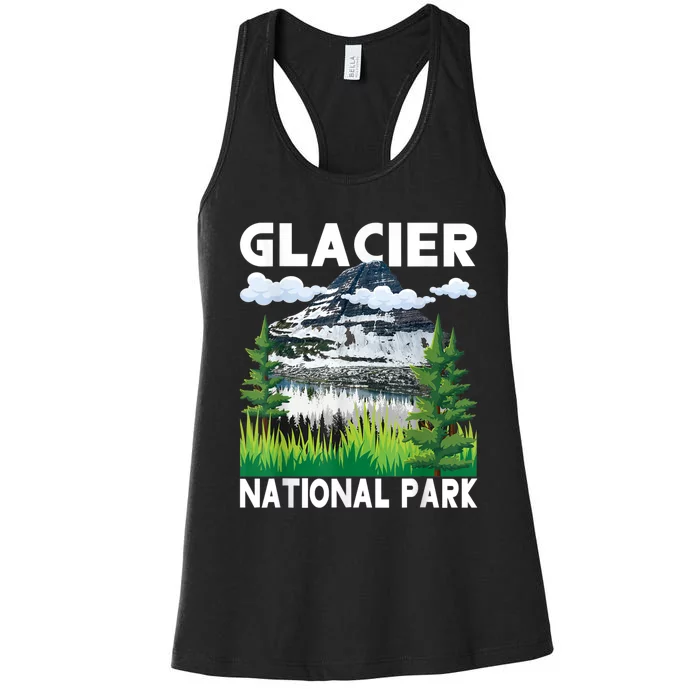 Retro Glacier National Park Hiking & Camping Lover Women's Racerback Tank