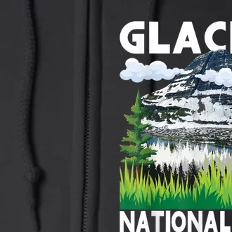 Retro Glacier National Park Hiking & Camping Lover Full Zip Hoodie