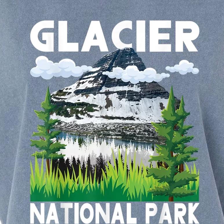 Retro Glacier National Park Hiking & Camping Lover Garment-Dyed Women's Muscle Tee