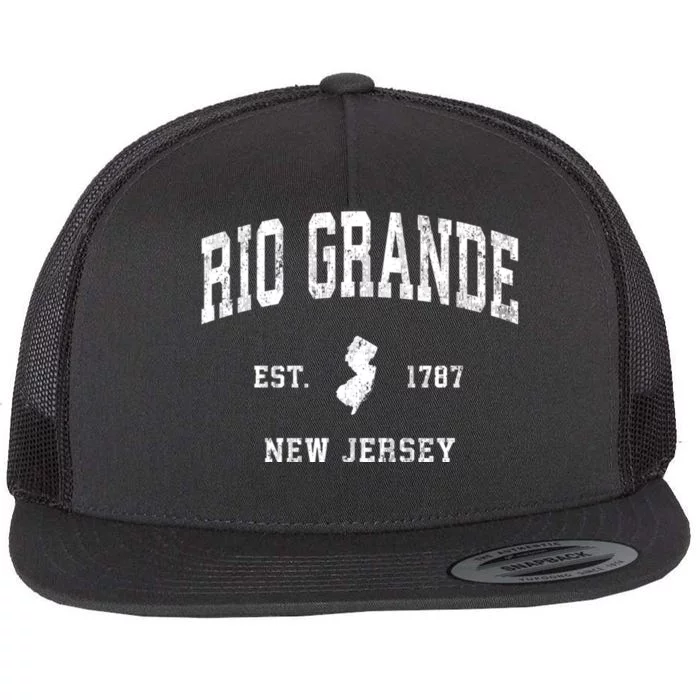 Rio Grande New Jersey Nj Vintage Athletic Sports Flat Bill Trucker Hat