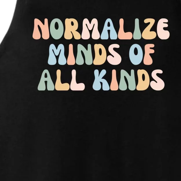 Retro Groovy Neurodiversity Normalize Minds Of All Kinds Gift Ladies Tri-Blend Wicking Tank