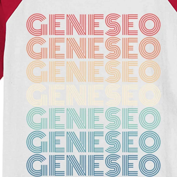 Retro Geneseo New York Gift Kids Colorblock Raglan Jersey