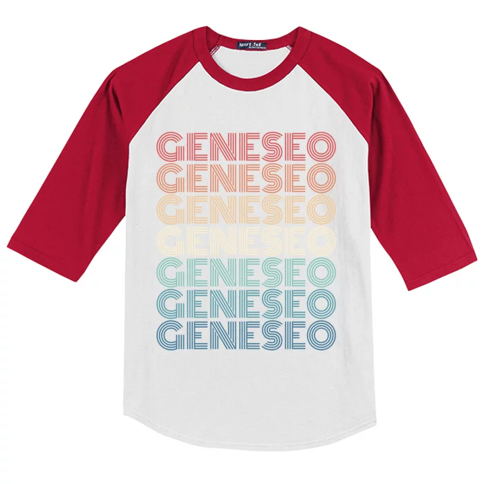 Retro Geneseo New York Gift Kids Colorblock Raglan Jersey