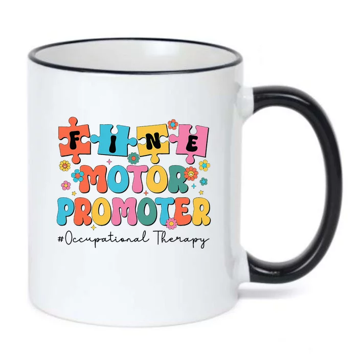 Retro Groovy Occupational Therapy OT Therapist Black Color Changing Mug