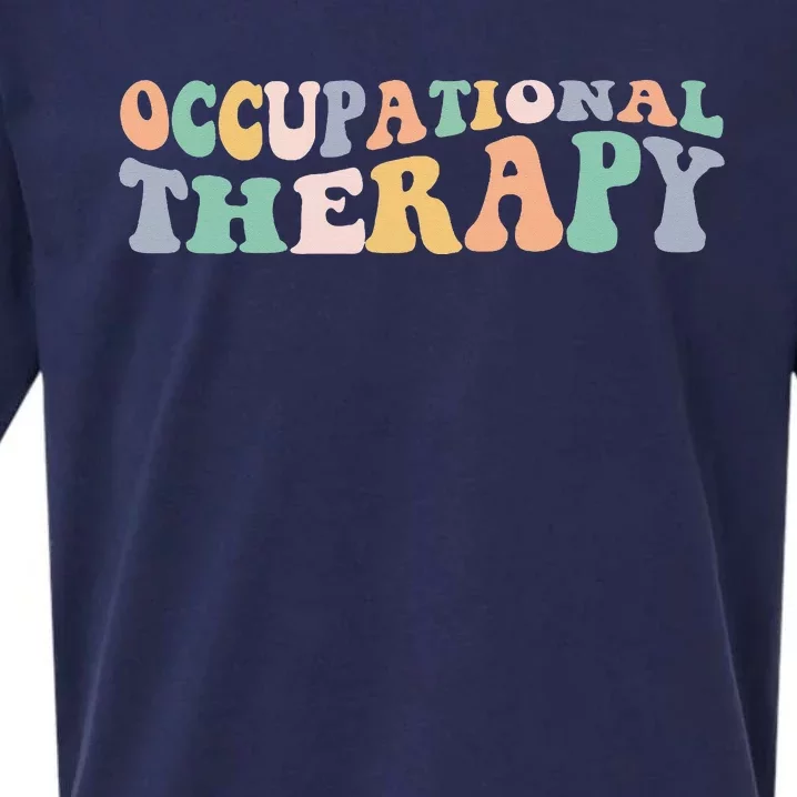 Retro Groovy Occupational Therapy OT Therapist Sueded Cloud Jersey T-Shirt